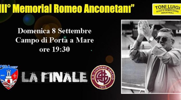 Pisa Ovest – Livorno Calcio la finalissima del Memorial Anconetani oggi ore 19,30 campo sportivo di porta a mare